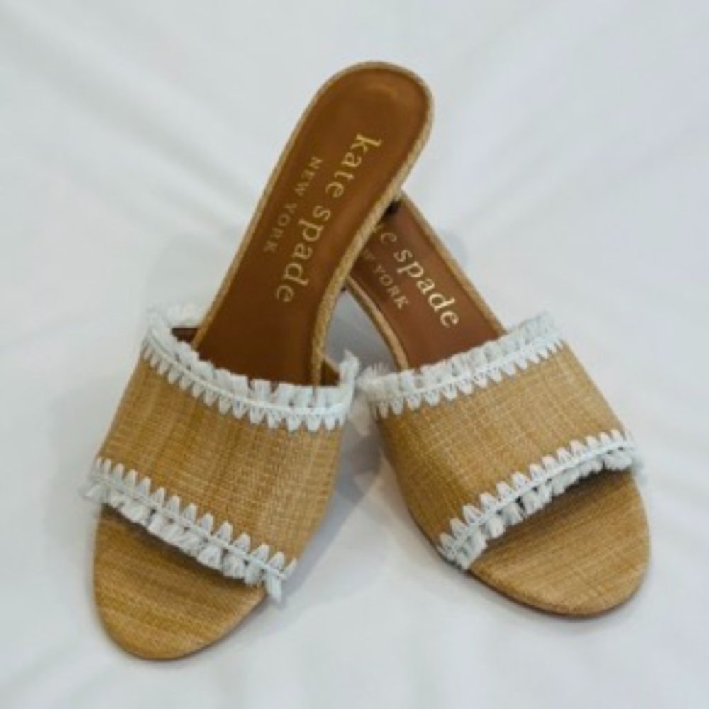Kate Spade Sabine Raffia Slide Sandals - Size 9